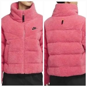 Nike Sherpa Puffer Therma Fit Down-Fill Winter Jacket - Color Pink - Women's 1X